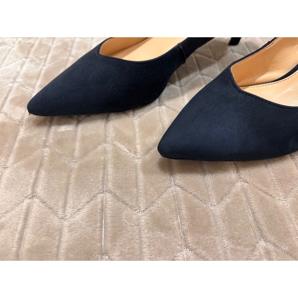 Alex Marie Navy Blue Faux Suede Pointed Toe Kitten Heel Pumps Womens 8M - Picture 9 of 12